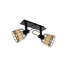 EGLO Leuchten Deckenleuchte ANWICK 1 2x E27 Schwarz/Natur