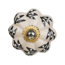 Tranquillo Möbelgriff handgemacht, Ø 4.5 cm, Weiss/Gold Tranquillo Möbelgriff handgemacht, Ø 4.5 cm, Weiss/Gold