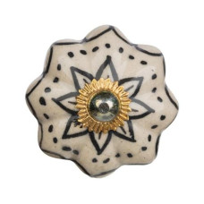 Tranquillo Möbelgriff handgemacht, Ø 4.5 cm, Weiss/Gold Tranquillo Möbelgriff handgemacht, Ø 4.5 cm, Weiss/Gold