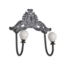 Chic Antique Wandhaken Antique mit 2 Haken Grau