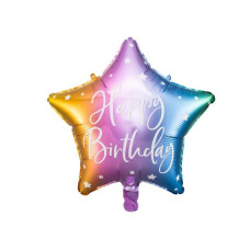 Partydeco Folienballon Happy Birthday Mehrfarbig