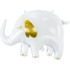 Partydeco Folienballon Elephant Gold/Weiss