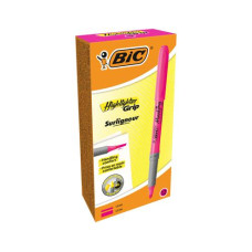 BIC Leuchtmarker Brite Liner Grip 12 Stück, Pink