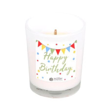 müller Kerzen Kerze im Glas «Happy Birthday» 6.5 x 5.5 cm, Weiss müller Kerzen Kerze im Glas «Happy Birthday» 6.5 x 5.5 cm, Weiss