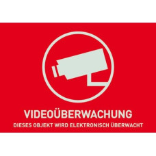 Abus Warnaufkleber Videoüberwachung DE 1 Stück, 74 x 52,5 mm