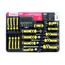 Toolland Schraubenzieher-Set 60-teilig inkl. Bits und Steckschlüssel