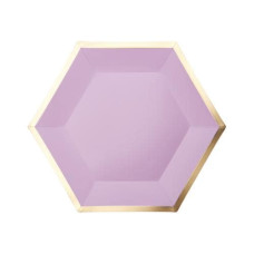 Rico Design Einwegteller Sechseck 27 cm, 10 Stück, Flieder/Gold Rico Design Einwegteller Sechseck 27 cm, 10 Stück, Flieder/Gold