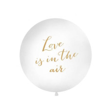 Partydeco Luftballon Love is in the air Ø 1 m, Gold/Weiss Partydeco Luftballon Love is in the air Ø 1 m, Gold/Weiss