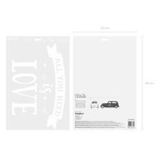 Partydeco Hochzeitsaccessoire Auto Sticker 33 x 45 cm, Weiss Partydeco Hochzeitsaccessoire Auto Sticker 33 x 45 cm, Weiss