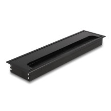 Delock Einbaurahmen für Tisch mit Bürste 300x80x28mm, Schwarz Delock Einbaurahmen für Tisch mit Bürste 300x80x28mm, Schwarz