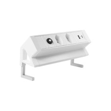 STEFFEN Tischsteckdosenleiste ALU DESK 2x T13, USB-A+C, Weiss STEFFEN Tischsteckdosenleiste ALU DESK 2x T13, USB-A+C, Weiss