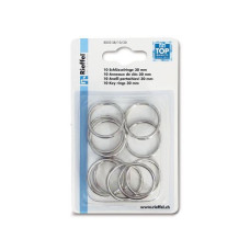 Robert Rieffel Schlüsselring 30 mm, 10 Stück, Silber