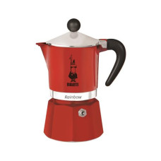 Bialetti Espressokocher Rainbow 3 Tassen, Rot