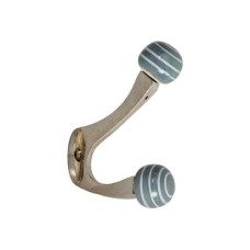 Tranquillo Wandhaken 2-fach, mit Streifen Blau/Weiss Tranquillo Wandhaken 2-fach, mit Streifen Blau/Weiss