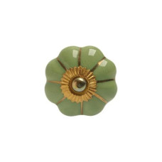 Tranquillo Möbelgriff handgemacht, Ø 4 cm, Grün/Gold Tranquillo Möbelgriff handgemacht, Ø 4 cm, Grün/Gold