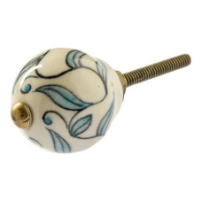 Tranquillo Möbelgriff handgemacht, Ø 3 cm, Weiss/Gold