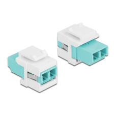 Delock Keystone-Modul LC Buchse zu LC Buchse Aqua / Weiss Delock Keystone-Modul LC Buchse zu LC Buchse Aqua / Weiss