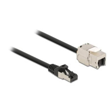 Delock Patchkabel RJ45 zu Keystone Cat 6A, S/FTP, 0.5 m, Schwarz