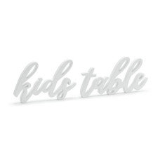 Partydeco Hochzeitsaccessoire Holzschrift Kids Table 38 x 10 cm, Weiss Partydeco Hochzeitsaccessoire Holzschrift Kids Table 38 x 10 cm, Weiss