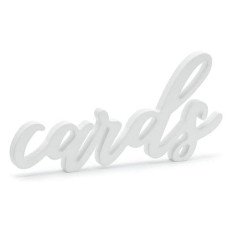 Partydeco Hochzeitsaccessoire Holzschrift Cards 20 x 10 cm, Weiss Partydeco Hochzeitsaccessoire Holzschrift Cards 20 x 10 cm, Weiss
