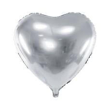 Partydeco Folienballon Herz Silber
