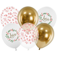 Partydeco Luftballon Love Gold/Weiss, Ø 30 cm, 6 Stück Partydeco Luftballon Love Gold/Weiss, Ø 30 cm, 6 Stück