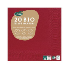 BioPak Papierservietten 24 cm x 24 cm, 20 Stück, Bordeaux