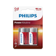 Philips Batterie Batterie Power Alkaline C 2 Stück