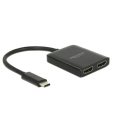 Delock Multiadapter USB-C - 2x HDMI out 4K 30Hz Splitter Schwarz Delock Multiadapter USB-C - 2x HDMI out 4K 30Hz Splitter Schwarz