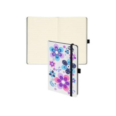 Biella Notizbuch Kompagnon White Trend Flower 12,5 x 19,5 cm