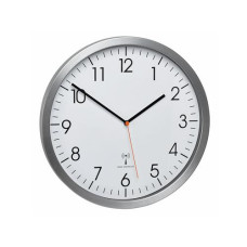TFA Dostmann Funk-Wanduhr Silber