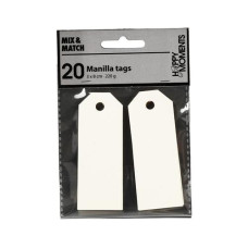 Creativ Company Geschenkanhänger Manila Tags, 3 x 8 cm, 20 Stück, Naturweiss