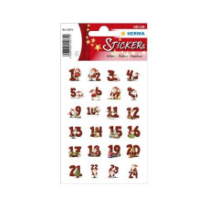 Herma Stickers Adventskalender-Zahlen Lebkuchen Rot/Weiss, 3 Blatt Herma Stickers Adventskalender-Zahlen Lebkuchen Rot/Weiss, 3 Blatt