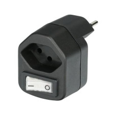 Max Hauri Abzweigstecker 1x T13 mit Schalter Schwarz