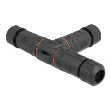Delock Verbindungsmuffe IP68, T-Stück, 2 Pin, 4.5 - 7.5 mm schwarz Delock Verbindungsmuffe IP68, T-Stück, 2 Pin, 4.5 - 7.5 mm schwarz