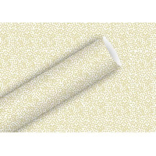 Braun + Company Geschenkpapier Minidots 70 cm x 2 m, Weiss/Gold