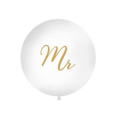 Partydeco Luftballon Mr Ø 1 m, Gold/Weiss Partydeco Luftballon Mr Ø 1 m, Gold/Weiss
