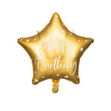 Partydeco Folienballon Happy Birthday Gold