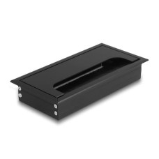 Delock Einbaurahmen für Tisch mit Bürste 160x80x28mm, Schwarz Delock Einbaurahmen für Tisch mit Bürste 160x80x28mm, Schwarz