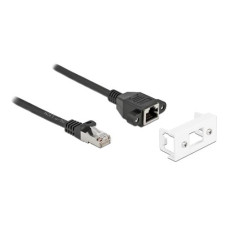 Delock Patchkabel für Easy 45 Modul Cat 6A, S/FTP, 1 m, Schwarz