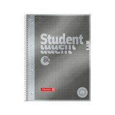 Brunnen Collegeblock Premium Student Protokoll A4, Kariert, Silber