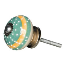 Tranquillo Möbelgriff handgemacht, Ø 4 cm, Türkis/Silber Tranquillo Möbelgriff handgemacht, Ø 4 cm, Türkis/Silber