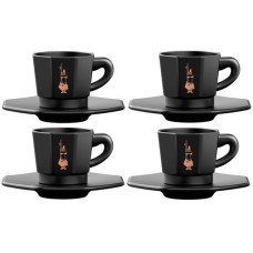 Bialetti Espressotasse 80 ml, 4 Stück, Schwarz
