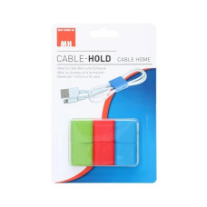 Max Hauri Kabel-Clip Hold 6 Stück, Grün. Rot, Blau