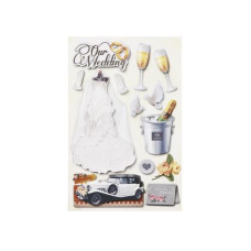 HobbyFun 3D-Sticker Hochzeit 1 Blatt