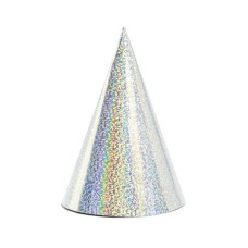 Partydeco Partyhüte holografisch Silber, 16 x 10 cm, 6 Stück Partydeco Partyhüte holografisch Silber, 16 x 10 cm, 6 Stück