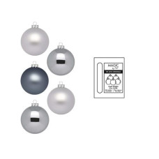 INGES CHRISTMAS DECOR Weihnachtskugel Hazy Grey Ø 3 cm 24 Stück