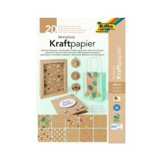 Folia Kraftkarton Kraftpapier Motivblock  A4, 20 Blatt Braun