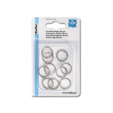 Robert Rieffel Schlüsselring 20 mm, 10 Stück, Silber