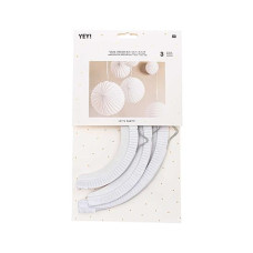 Rico Design Lampion-Set 3-teilig, Weiss